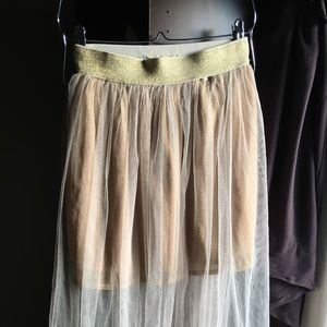 Gold tulle skirt